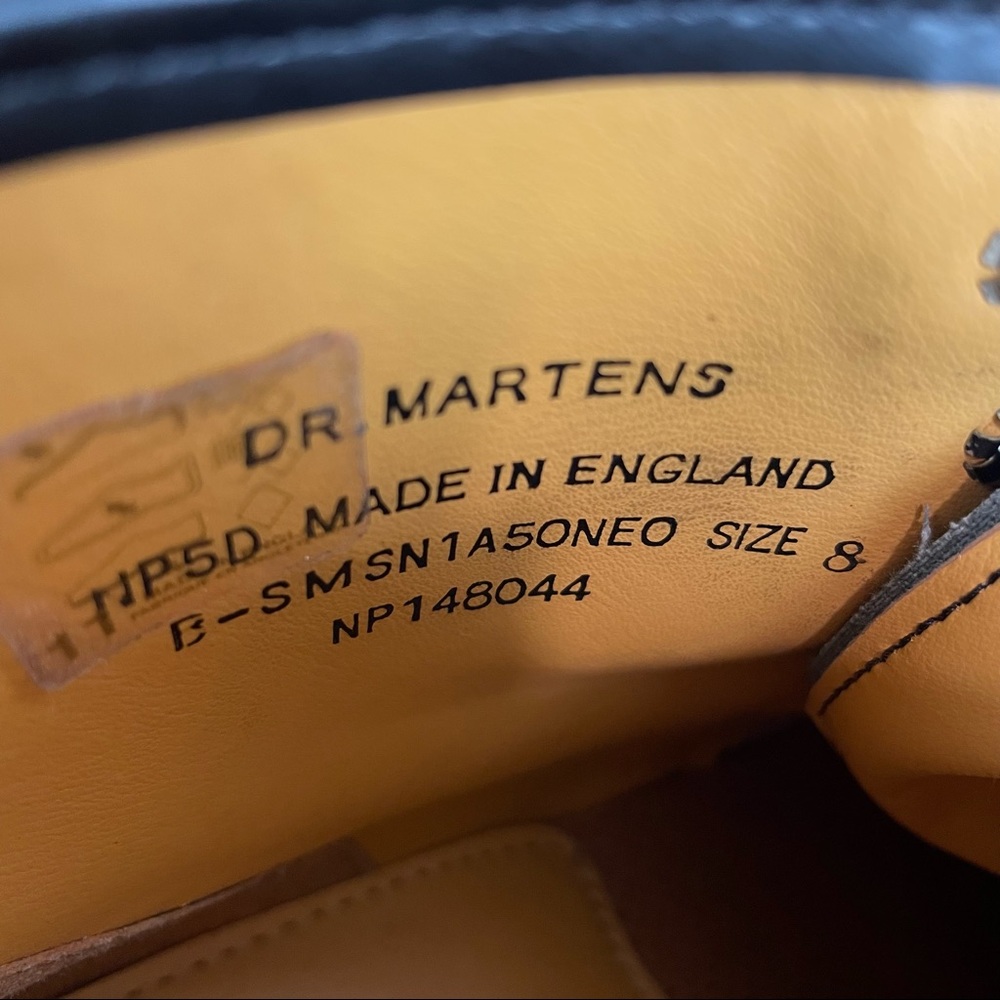 RARE Doc Martens NP5D Black Leather Boots Made in England UK Sz 8 - Picture 12 of 13